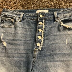 KanCan High Rise Button-Fly Blue Jeans